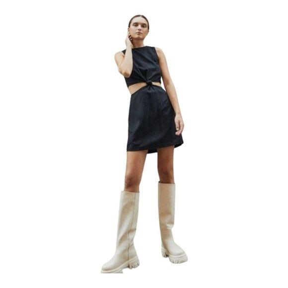 Alohas Katiuska Tall Lug Boots Off White Leather Knee High Chunky Platform 9.5 - Picture 1 of 15